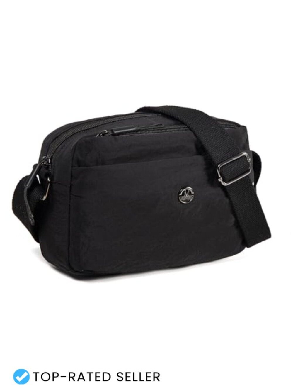 Nylon Crossbody Bag Lightweight Adjustable Strap Multi Pocket Women Handbag